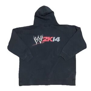 HTF Vintage Y2K 00's WWE SMACKDOWN Zip‎ Up Hoodie 2014 2k14 Black 2xL